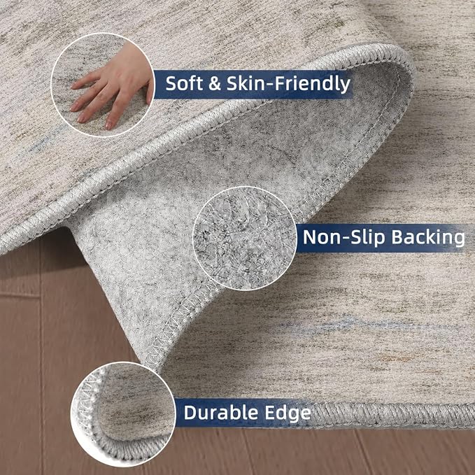 2x10 Runner Rug Non-Slip，Modern Abstract 10ft Washable Runner Rugs - Image 4