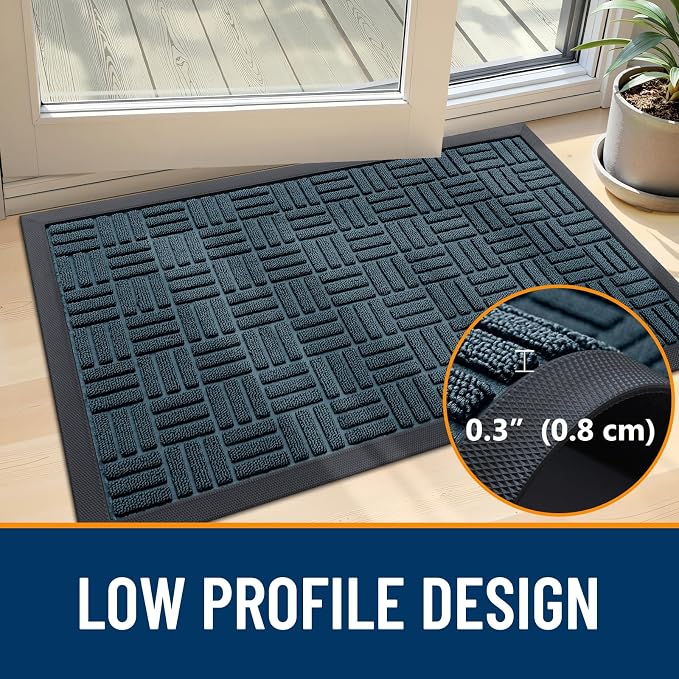 OLANLY Front Door Mat Outside Entrance 33x21, Heavy Duty Sturdy Natural Rubber - Image 5