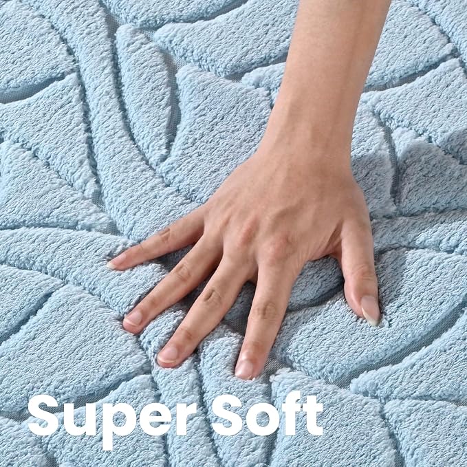 Macgace 6x9 Blue Area Rug, Soft Shag Carpet, Washable Living Room Rugs - Image 5