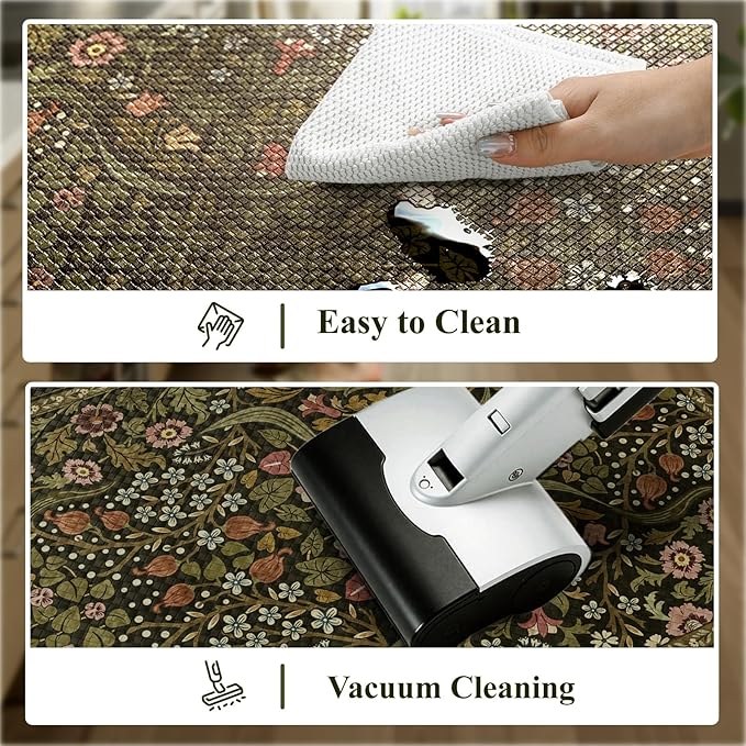 Collive Anti Fatigue Kitchen Mats, Spring Green Floral Kitchen Rugs Sets of 2 - Image 5