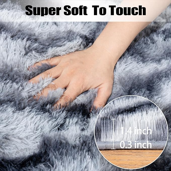 qulint Zebra Rug for Living Room, 8x10 Area Rug for Bedroom Soft Shaggy Animal - Image 5