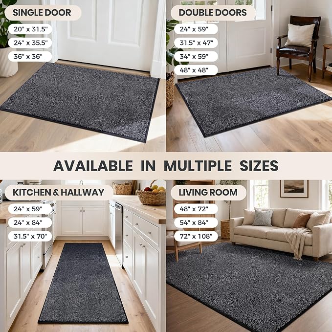 PURRUGS Easy Care Area Rug 6ft x 9ft, Non-Slip Washable Entryway Rug, Stain - Image 9