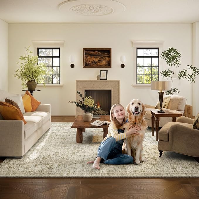Machine Washable Rugs for Living Room: 5x7 Area Rugs for Bedroom Boho Vintage - Image 8