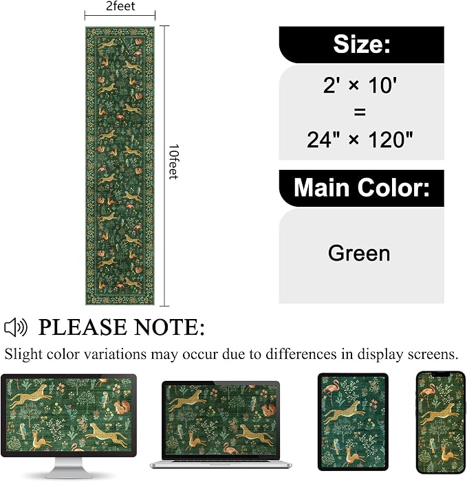 DUKINO 2x10 Rug for Hallway, Washable Kitchen Runner Rug - Image 2