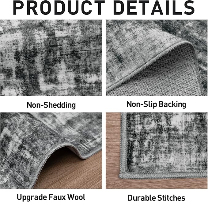 10x14 Area Rugs Washable Rug: Modern Abstract Living Room Rug Soft Anti-Skid - Image 5