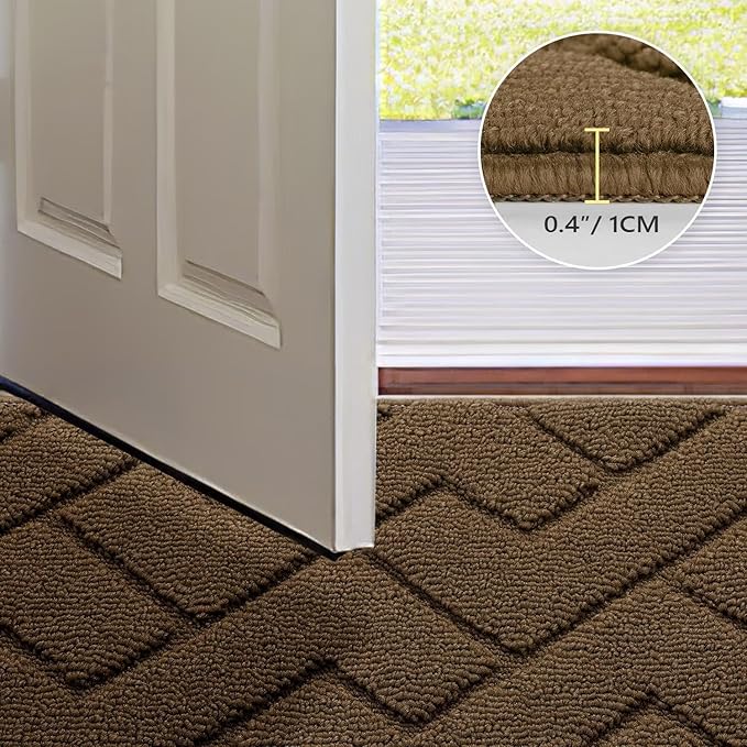 hicorfe Dirt Trapper Indoor Doormat, Non Slip Backing Washable Door Mats - Image 3