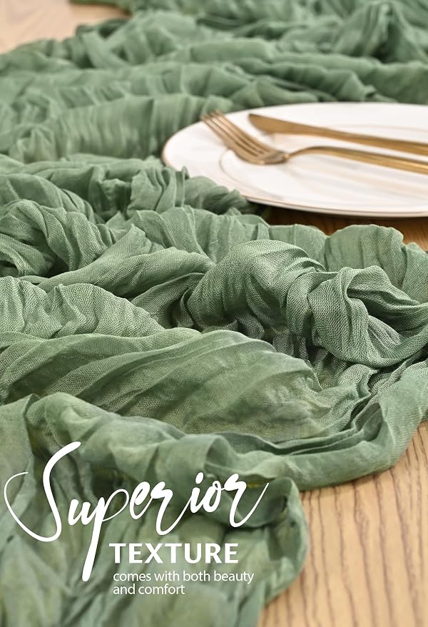 30 Pack Cheesecloth Table Runner 10FT Sage Green Table Runner Boho Gauze Cheese - Image 4