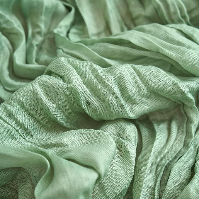 Asee'm 3pcs Cheesecloth Table Runner 120 Inches Sage Green Boho Gauze Cheese - Image 5