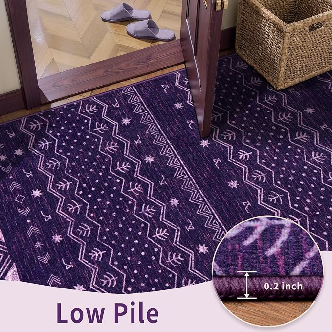 SERISSA Hallway Runner Rug, Soft Low-Pile Geometric Indoor Long Carpet - Image 7