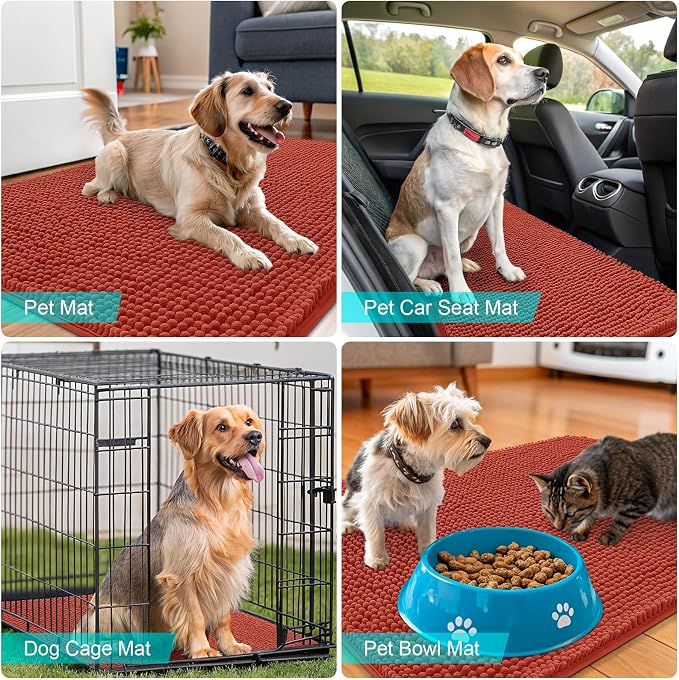OLANLY Dog Door Mat for Muddy Paws 70x35, Absorbs Moisture and Dirt, Absorbent - Image 7