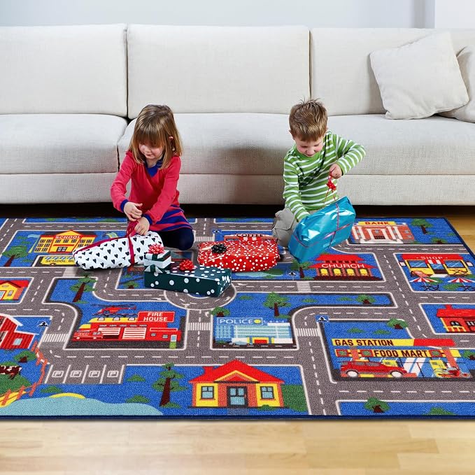 Kids Carpet Playmat Rug 59"x39.4", Car Rug - Image 3
