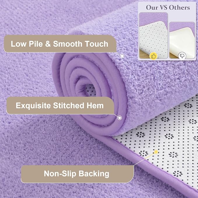 Keeko 5x7 Purple Area Rugs for Bedroom, Soft Modern Living Room Rug Indoor Non - Image 2