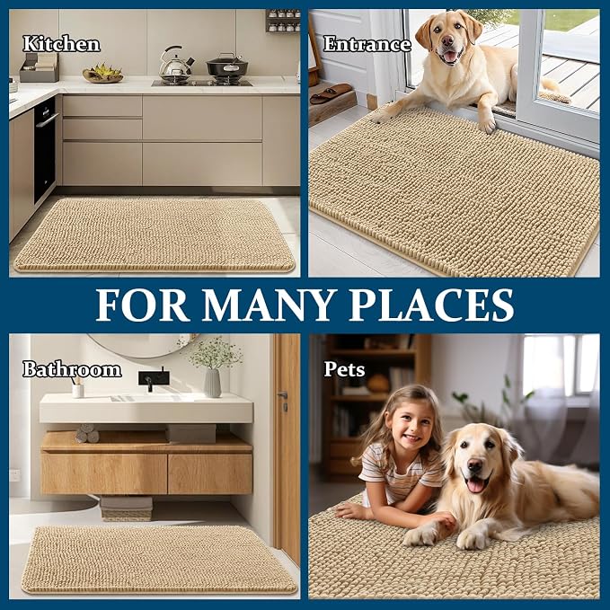 OLANLY Dog Door Mat for Muddy Paws 40x24, Absorbs Moisture and Dirt, Absorbent - Image 8