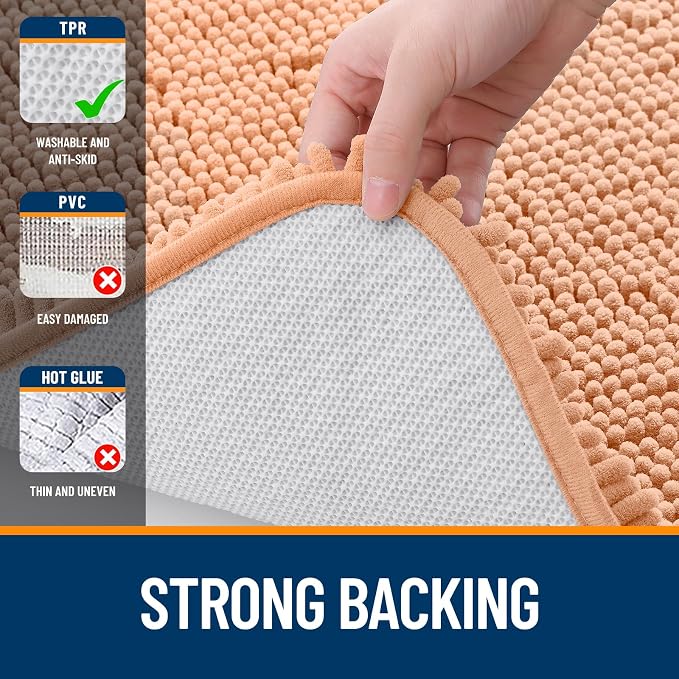 OLANLY Large Bathroom Rugs 59x35, Extra Soft Absorbent Chenille Bath Rugs - Image 6