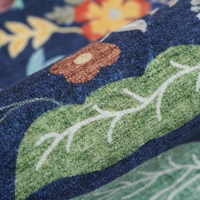 3x10 Long Hallway Runner Rug: Washable Wide 10ft Floral Low-Pile Carpet - Image 8