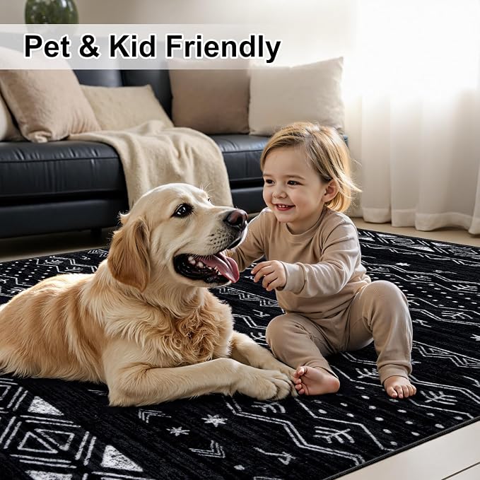 SERISSA Hallway Runner Rug, Soft Low-Pile Geometric Indoor Long Carpet - Image 6
