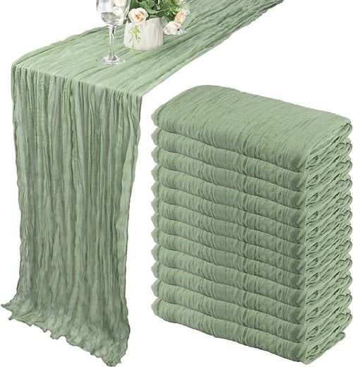 12 Pack 13Ft Cheesecloth Table Runner 35x157 Inch Boho Gauze Table Runner by Fivenl