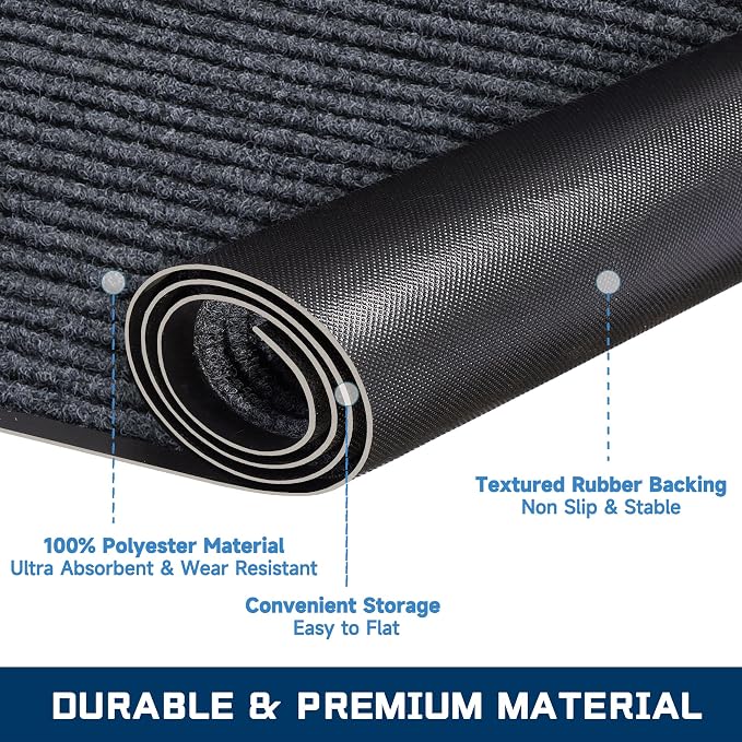 BesWin Indoor Outdoor Mat, Heavy Duty Commercial Floor Mat, Non Slip Rubber - Image 4