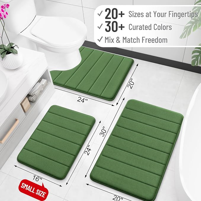 OLANLY Memory Foam Bath Mat 44x24, Super Soft Absorbent Bathroom Rugs, Quick Dry - Image 2