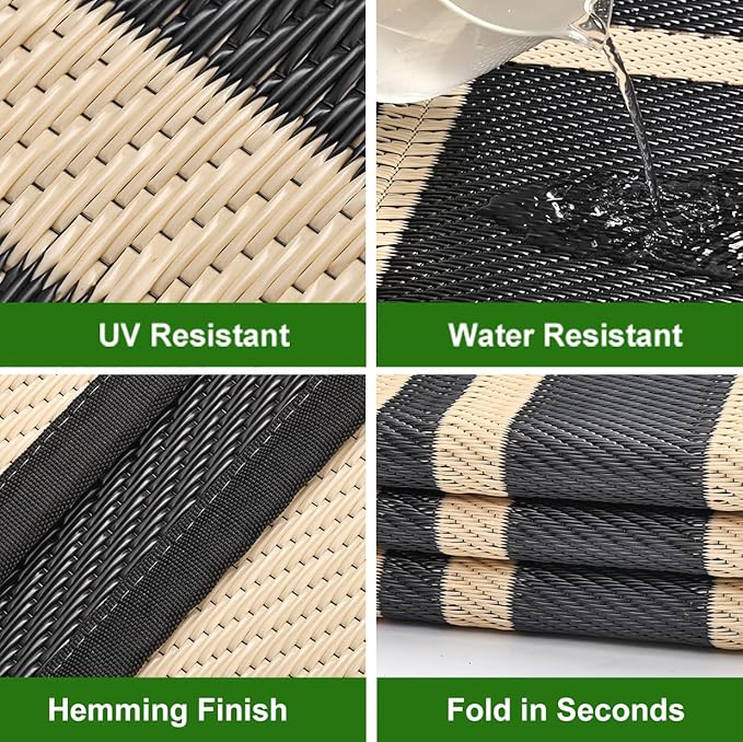 RURALITY Outdoor Rug 9x12 Waterproof - Image 4