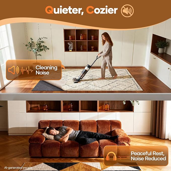 Veken Non Slip Cushioned Rug Pad Gripper 5 x 8 Ft, Felt and Silicone Backing - Image 9
