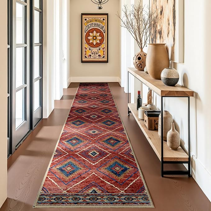 BESTSWEETIE Area Rug 2x8 Rug Machine Washable Non-Slip Low Pile Print Pattern - Image 8