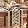 Artoid Mode Black Stripe Diamond Woven Table Runner 12x120 Inch | Holiday by ArtoidMode