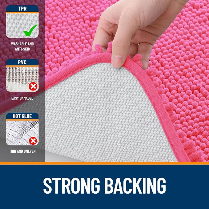OLANLY Large Bathroom Rugs 59x35, Extra Soft Absorbent Chenille Bath Rugs - Image 6