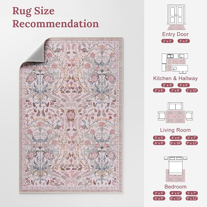 AMTOVO 2.7x8 Runner Rug for Hallway, Washable Non-Slip Long Kitchen Carpet - Image 8