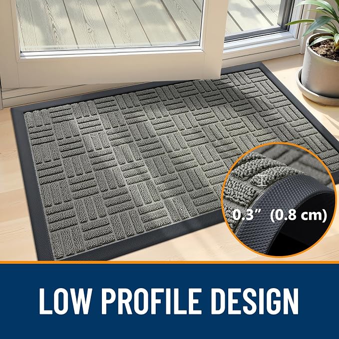 OLANLY Front Door Mat Outside Entrance 47x32, Heavy Duty Sturdy Natural Rubber - Image 5