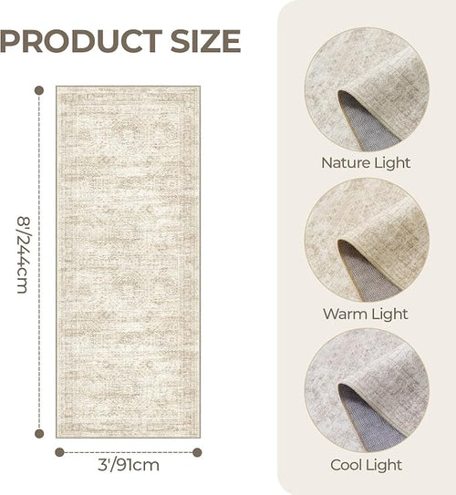 3x8 Runner Rug Non Slip Washable - Image 2