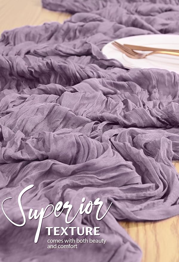30 Pack Cheesecloth Table Runner 10FT Purple Table Runner Boho Gauze Cheese - Image 4