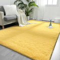 FlyDOIT Large Area Rugs for Living Room, 4x6 Feet Yellow Shaggy Rug Fluffy by FlyDOIT