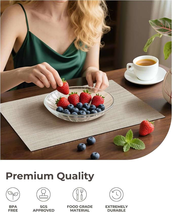Leetaltree Beige White Placemats Set of 24 - Image 6