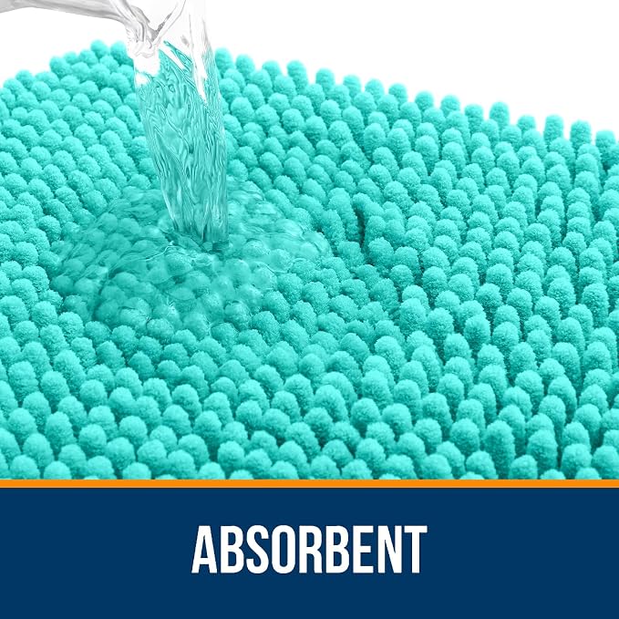 OLANLY Toilet Rugs U-Shaped 24x24, Extra Soft Absorbent Chenille Contour - Image 4