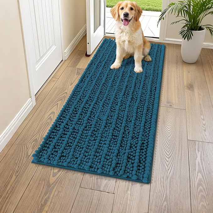 Smiry Dog Door Mat for Muddy Paws 47x17, Absorbent Dirt Trapper, Non-Slip by Smiry