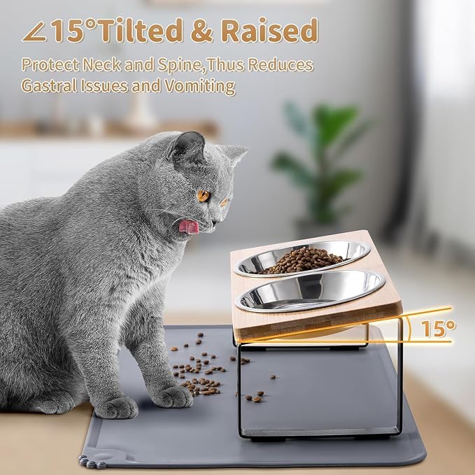 Summark 2 Pack Elevated Cat Bowls - Image 3
