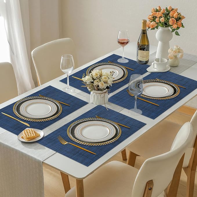 Vinyl Placemats Set of 8, PVC Woven Washable Non-Slip Table Mats, Heat - Image 7