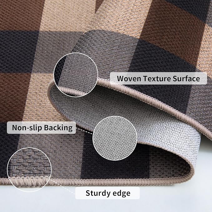 Tangsoo Checkered Easy Jute Rug 5x7 Large Washable Area Rug - Image 3