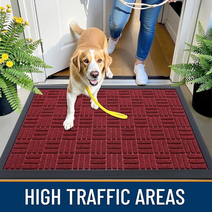 OLANLY Front Door Mat Outside Entrance 71x47, Heavy Duty Sturdy Natural Rubber - Image 5