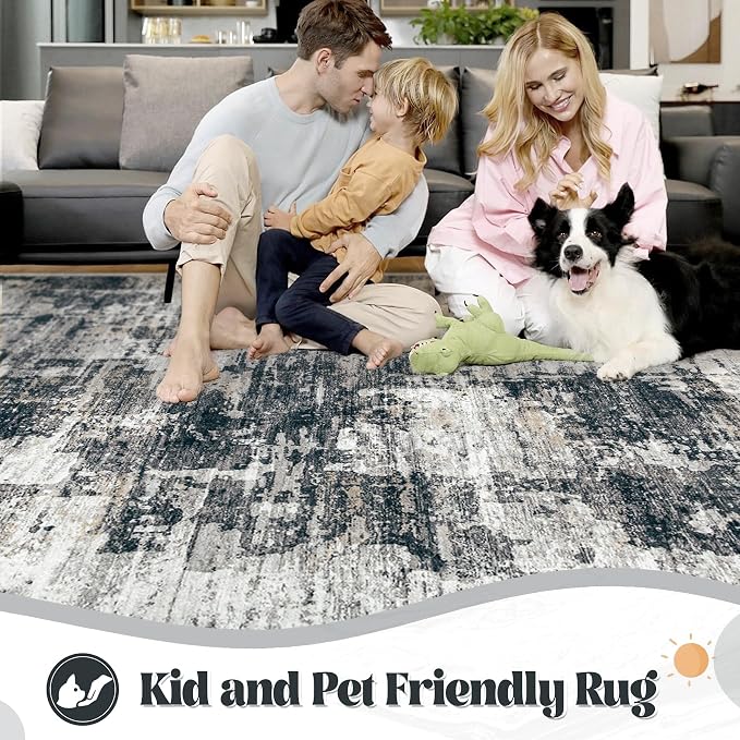 XLUEZ 6x9 Area Rugs for Living Room, Washable Modern Abstract Large Area Rug - Image 3