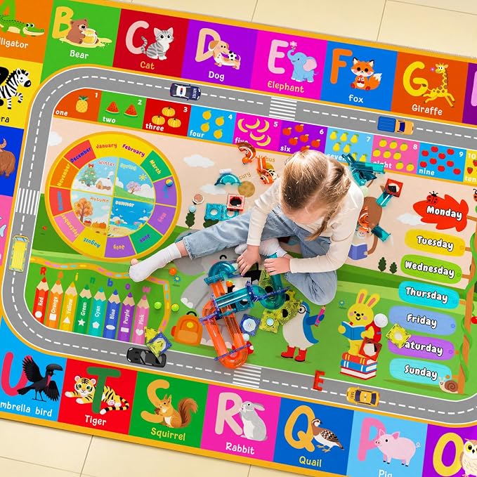 Pionblank Kids Rug for Living Room Playroom Classroom, Nursery 8x10 Rugs for - Image 3