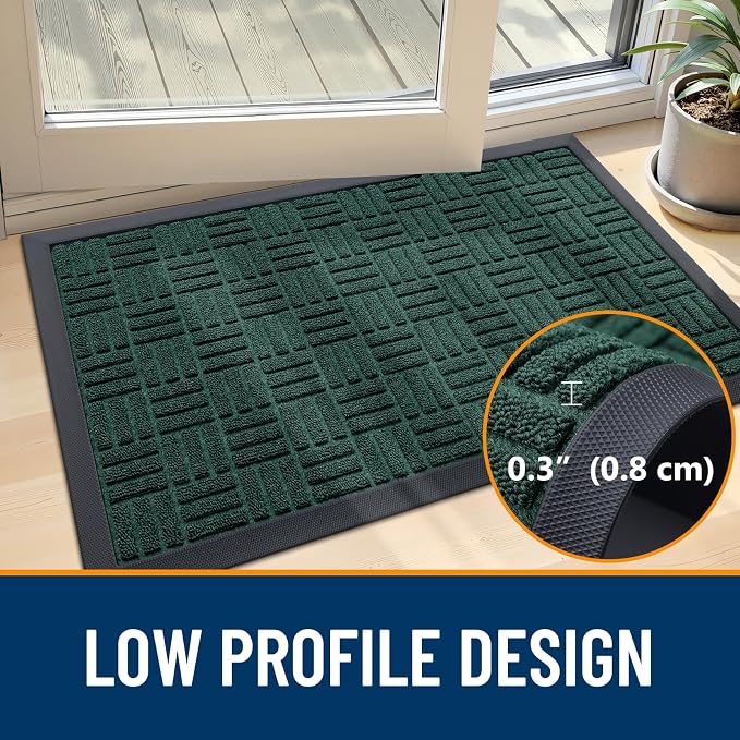 OLANLY Front Door Mat Outside Entrance 59x23, Heavy Duty Sturdy Natural Rubber - Image 4