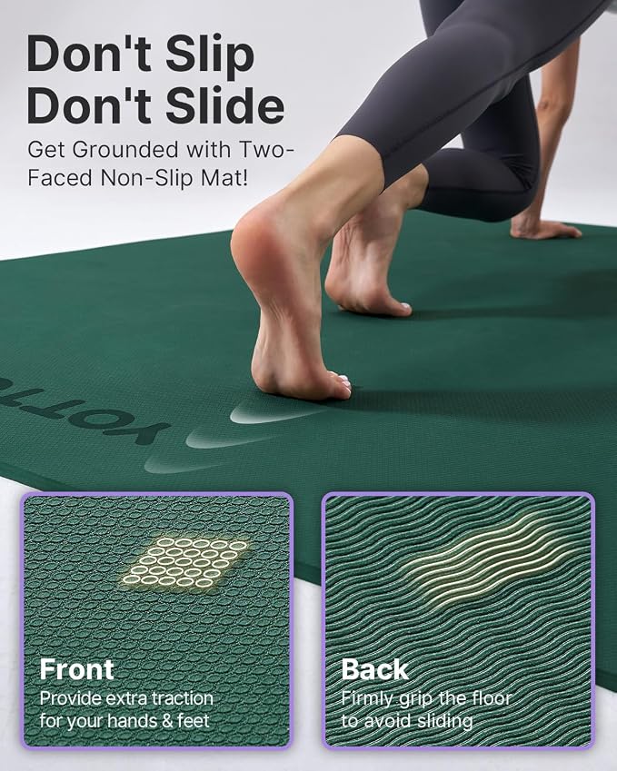 YOTTOY Large Yoga Mat, Extra Wide TPE Exercise Mat, Non-Slip Workout Mat - Image 5
