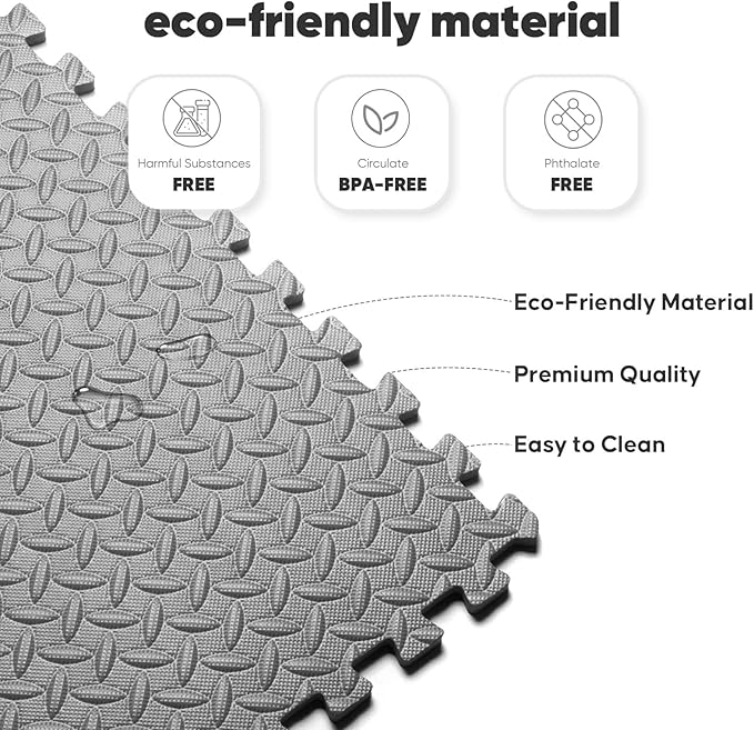 32 Pack Home Gym Mat, Puzzle Exercise Mat, 1of EVA Interlocking Foam Floor Tiles - Image 4