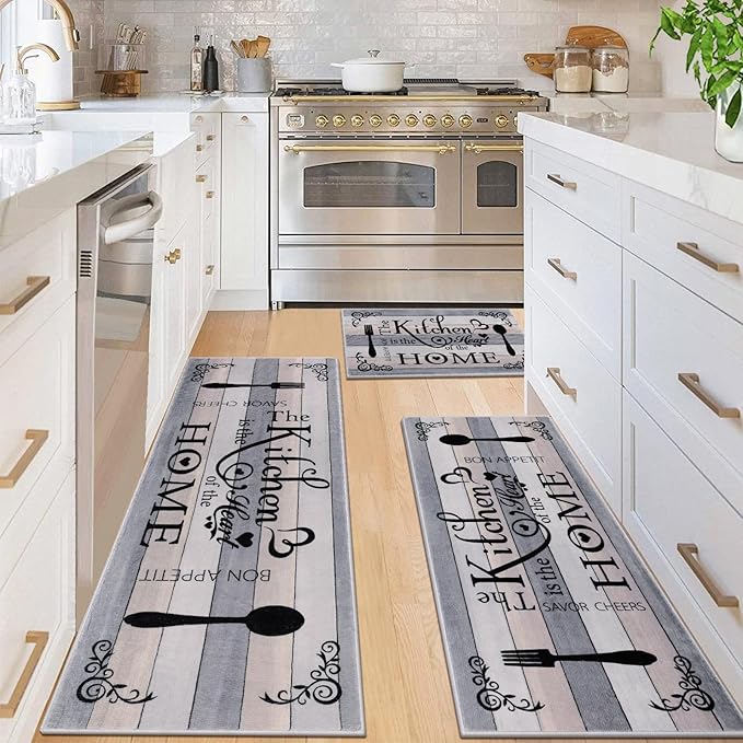 Vaukki Boho Kitchen Rug Sets 3 Pieces, Washable Kitchen Mats by Vaukki