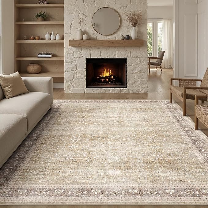 DCX Beige and Taupe 8x10 Rug, Kid & Pet Friendly - Image 2