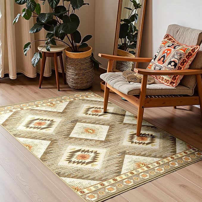 BESTSWEETIE Area Rug 3x4 Rug Machine Washable Non-Slip Low Pile Print Pattern - Image 6