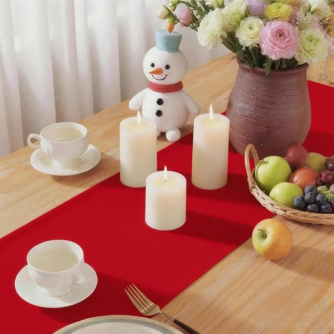 Red Table Runner, Waterproof Washable Runners 60 Inches Long | Reusable 12x60 - Image 6