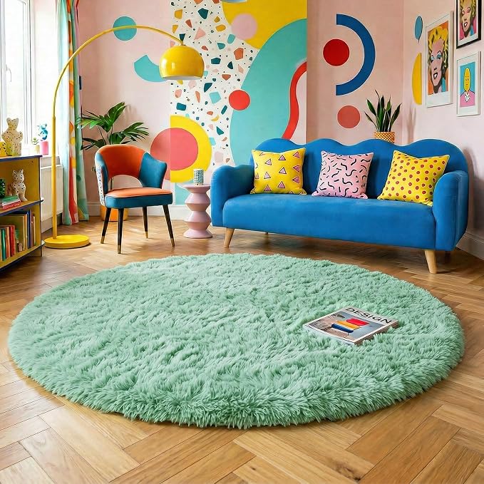 Amdrebio Sage Green Round Rug 4Ft - Image 8
